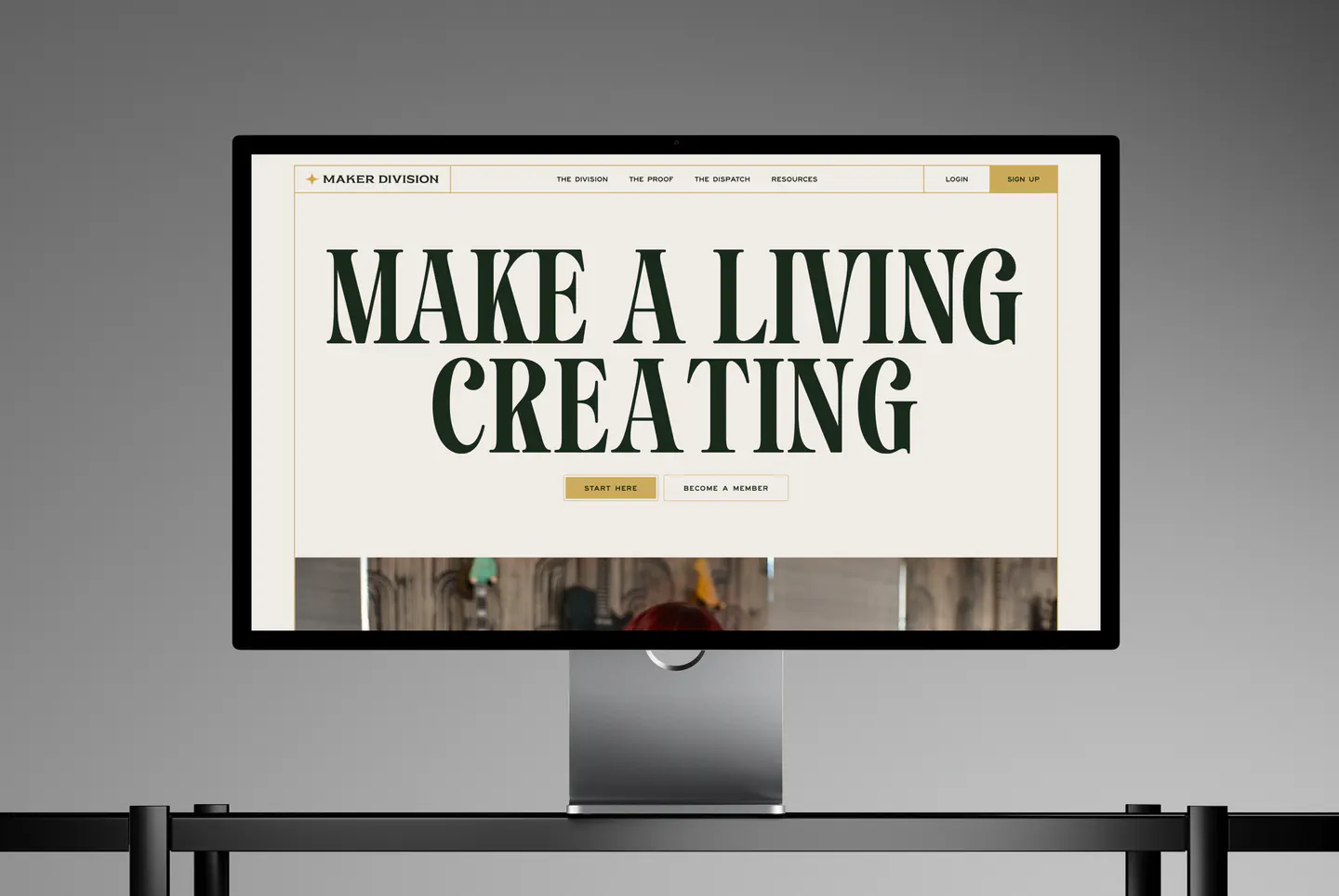 Maker Division website on a desktop monitor